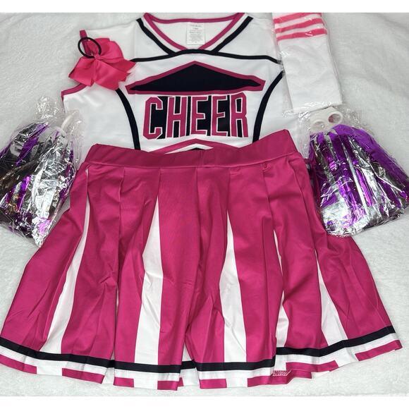 Yolsun Other - Yolsun Girls 10-11yrs Pink, Black, & White Cheerleader Halloween Costume New